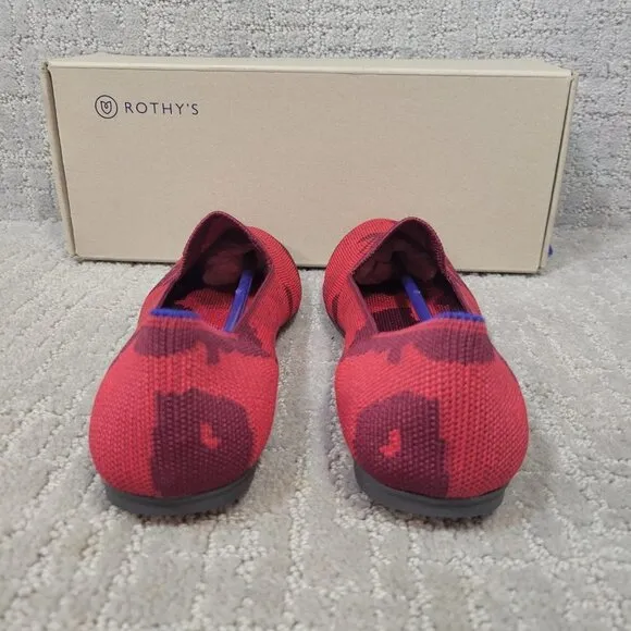 Rothy's The Loafer Red Camo Round Toe Flats Shoes Women's Multiple Sizes RETIRED