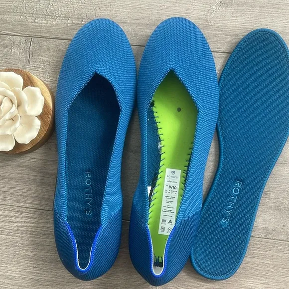 Rothys the round toe size 10 Deep teal woman flat shoes