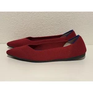 Rothy’s Womens The Point Ballet Flats Shoes Sz 5 Red Slip On Comfort Casual Work