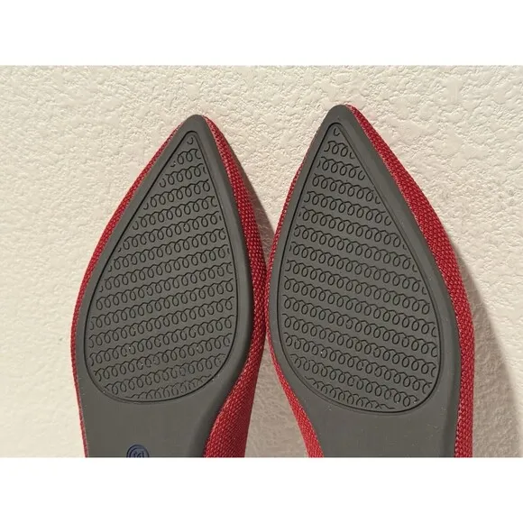 Rothy’s Womens The Point Ballet Flats Shoes Sz 5 Red Slip On Comfort Casual Work