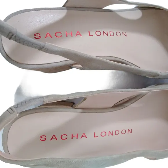 Sacha London Beige Cork Heel Suede Shoes Size 10