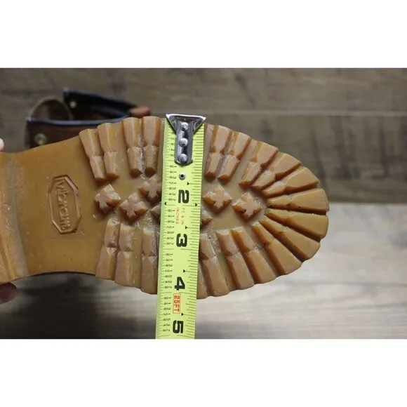 Safety and Supply co vintage men's brown leather moc toe 7 eye work boots 6-6.5