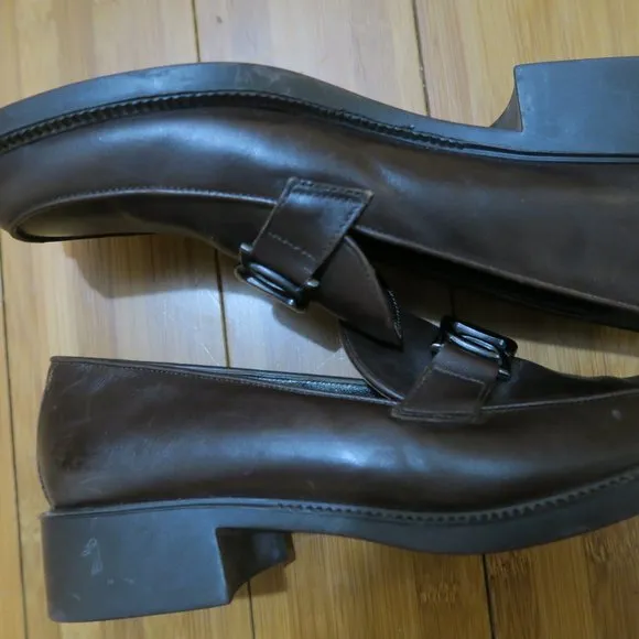 Salvatore Ferragamo Vera Bow Sport Brown Leather Pump Size 8 (2A) Made in Italy
