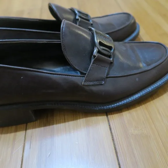 Salvatore Ferragamo Vera Bow Sport Brown Leather Pump Size 8 (2A) Made in Italy