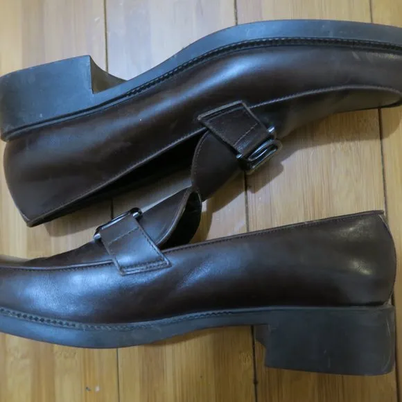 Salvatore Ferragamo Vera Bow Sport Brown Leather Pump Size 8 (2A) Made in Italy