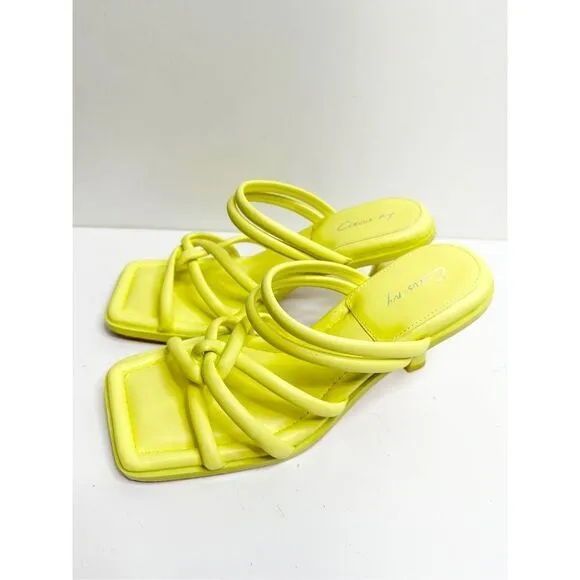 Sam Edelman Sandals Womens Size 8 Square Toe Slide On Lime Green