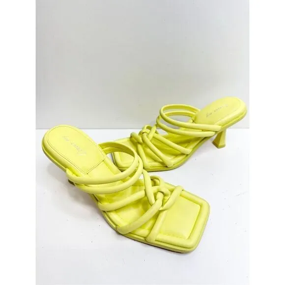 Sam Edelman Sandals Womens Size 8 Square Toe Slide On Lime Green
