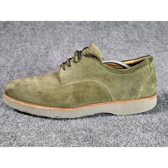 Samuel Hubbard The Bucks Plain Toe Derby Men Sz 12 Green Nubuck Vibram Casual Wa