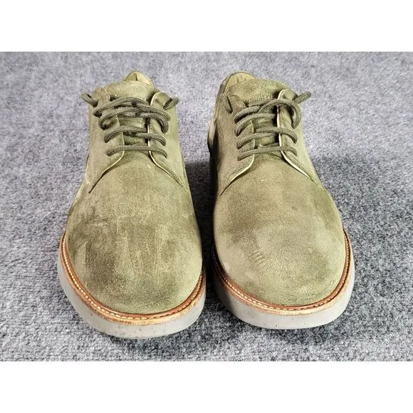 Samuel Hubbard The Bucks Plain Toe Derby Men Sz 12 Green Nubuck Vibram Casual Wa