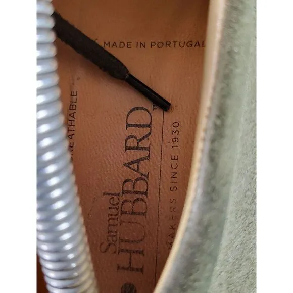 Samuel Hubbard The Bucks Plain Toe Derby Men Sz 12 Green Nubuck Vibram Casual Wa