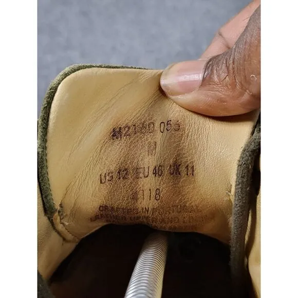 Samuel Hubbard The Bucks Plain Toe Derby Men Sz 12 Green Nubuck Vibram Casual Wa