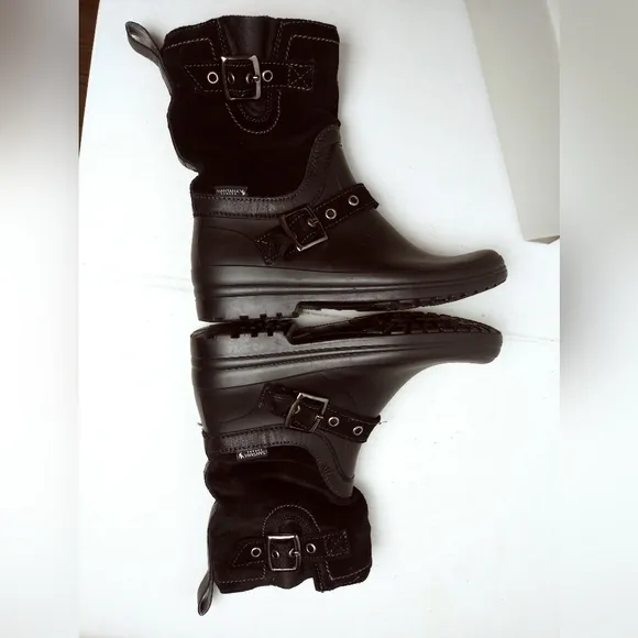 Santana Canada Cayley Winter Boot Shoes Buckle Women's Size 7M /37 Black