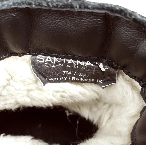 Santana Canada Cayley Winter Boot Shoes Buckle Women's Size 7M /37 Black