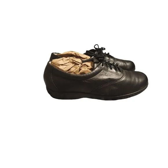 SAS Free‎ Time Women's 6M  Black Leather Sneaker Oxford Casual Walking Shoes