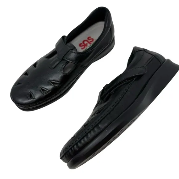 SAS Roamer Women’s Size 6.5 M Work Comfort Shoes Black Leather New