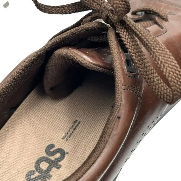 SAS Time Out Mens 9W Brown Leather Sneakers Tripad Comfort Shoes Vtg Grandpacore
