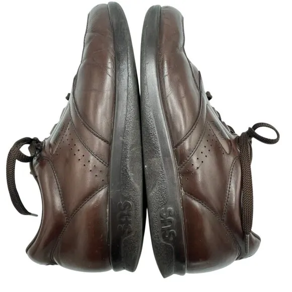 SAS Time Out Mens 9W Brown Leather Sneakers Tripad Comfort Shoes Vtg Grandpacore