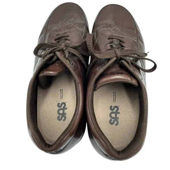 SAS Time Out Mens 9W Brown Leather Sneakers Tripad Comfort Shoes Vtg Grandpacore
