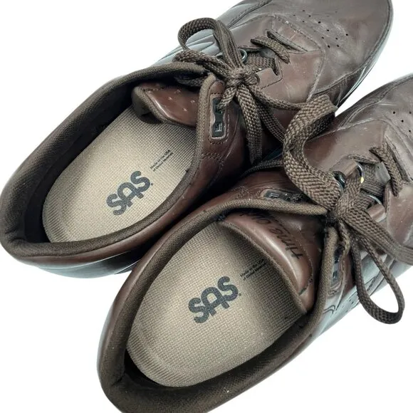SAS Time Out Mens 9W Brown Leather Sneakers Tripad Comfort Shoes Vtg Grandpacore