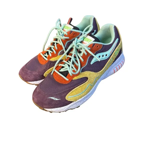 Saucony 3D Grid Hurricane S70745-2 Mens 7.5 Purple Lifestyle Sneakers Shoes S2