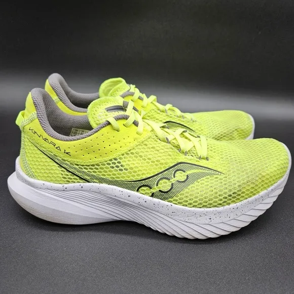 Saucony Kinvara 14 (Mens 9.5) Running Shoes Citron Highlighter Yellow‎ Sneakers
