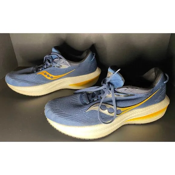 Saucony Mens 12 Triumph 21 S20882-91 Blue Running Shoes Sneakers