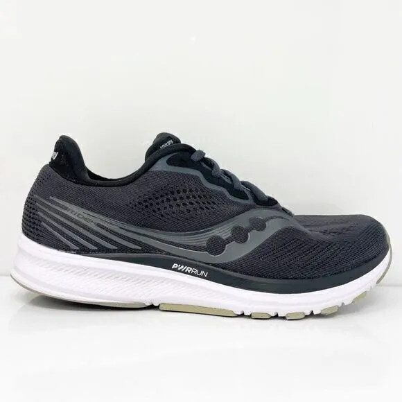 Saucony Mens Ride 14 S10651-45 Black Gray Running Shoes Sneakers Size 9 W‎ Wide