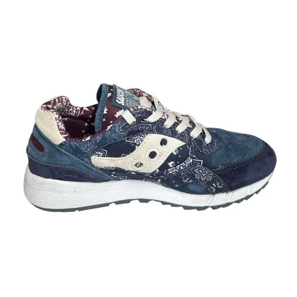 Saucony Mens Shadow 6000 Northern Soul Paisley Blue Sneaker Running Shoes Size 8