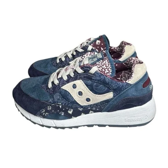 Saucony Mens Shadow 6000 Northern Soul Paisley Blue Sneaker Running Shoes Size 8