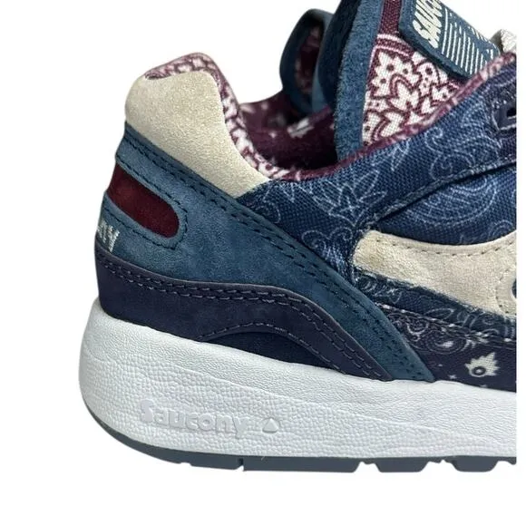 Saucony Mens Shadow 6000 Northern Soul Paisley Blue Sneaker Running Shoes Size 8
