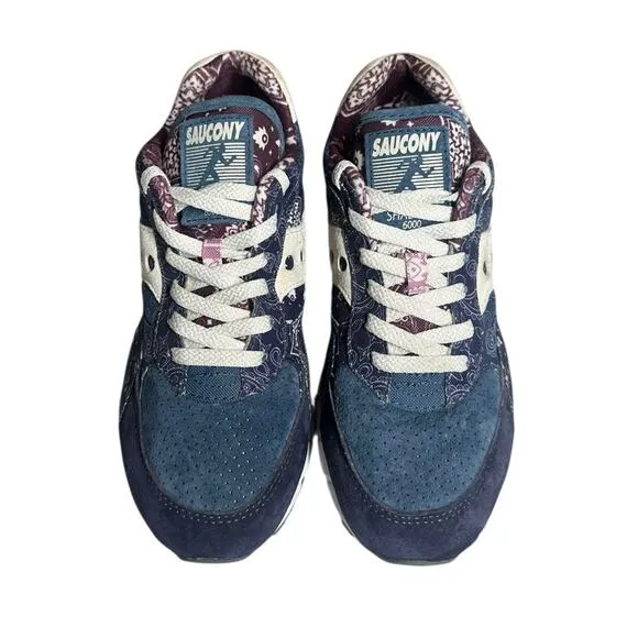 Saucony Mens Shadow 6000 Northern Soul Paisley Blue Sneaker Running Shoes Size 8