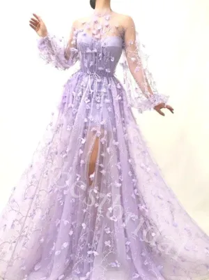 Sexy Sweetheart Long sleeves A-line Long Prom Dress,PDS1037
