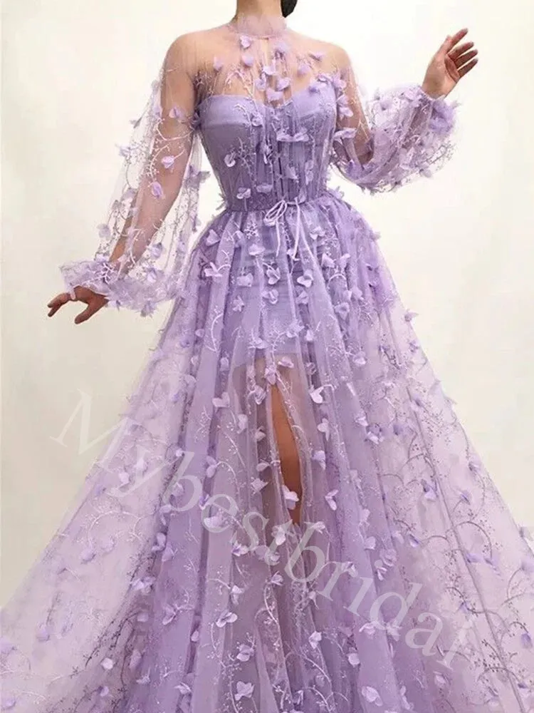 Sexy Sweetheart Long sleeves A-line Long Prom Dress,PDS1037