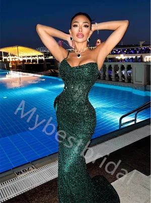 Sexy Sweetheart One shoulder Mermaid Long Prom Dress,PDS1107