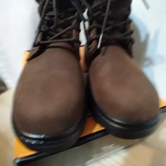 Shamtch Boots Mens Size 8 Nubuck Brown Waterproof Steel Toe Nwt