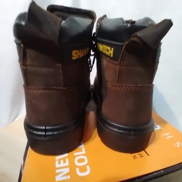 Shamtch Boots Mens Size 8 Nubuck Brown Waterproof Steel Toe Nwt