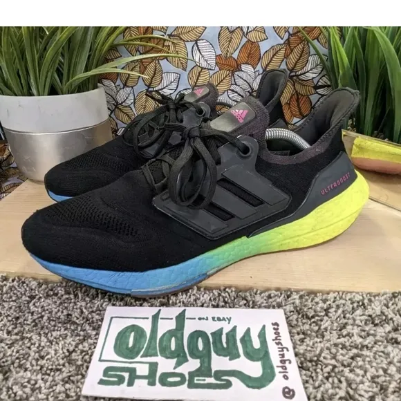 Size 11 - adidas UltraBoost 22 Black Multi Gradient Mens Running Shoes