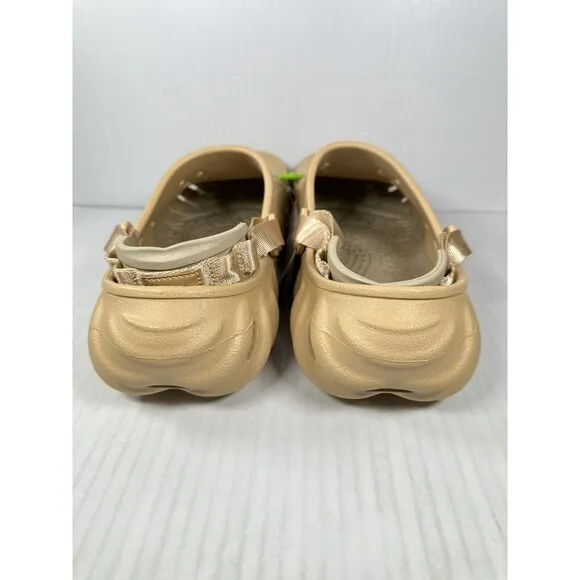 Size 9 Crocs Echo Mens Slip On Clogs Shoes Wheat Beige Comfort 207937-209 NEW