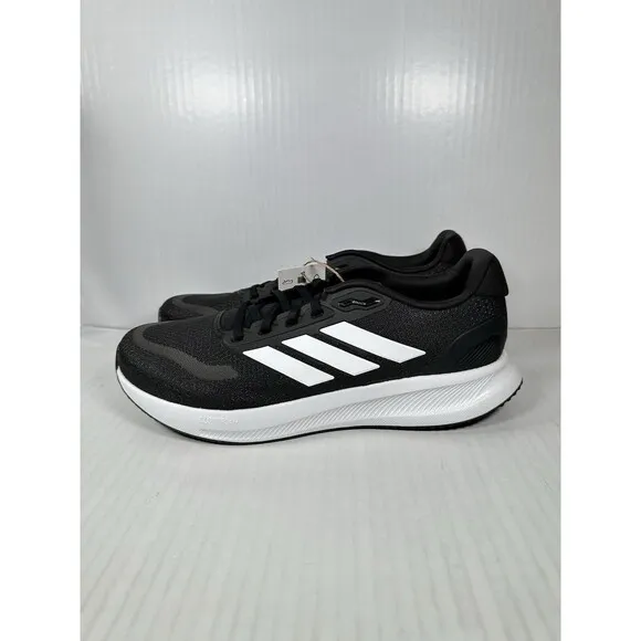 Size 9.5 Men’s Adidas RUNFALCON 5 CLOUDFOAM Running Sneakers Shoes Black White