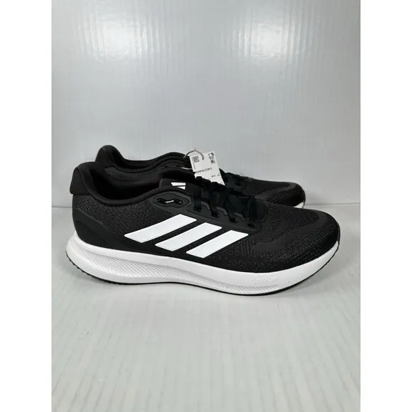 Size 9.5 Men’s Adidas RUNFALCON 5 CLOUDFOAM Running Sneakers Shoes Black White
