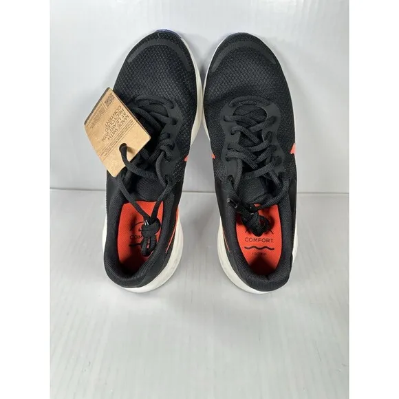 Size 9.5 Mens Nike Revolution 7 Black Crimson Running Shoes FB2207-008 NEW