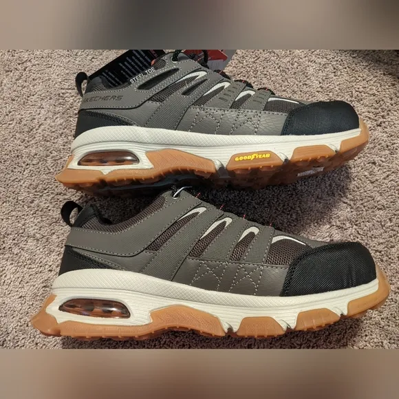 Skechers-Air Envoy Steel Toe Shoes Size 8.5 Wide NIB