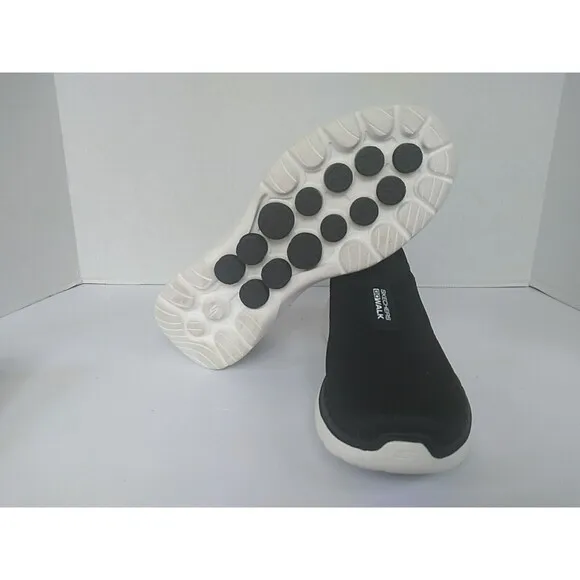 Skechers GOwalk Hyper Pillars Slip-On Athletic Walking Shoes Black/White Comfort