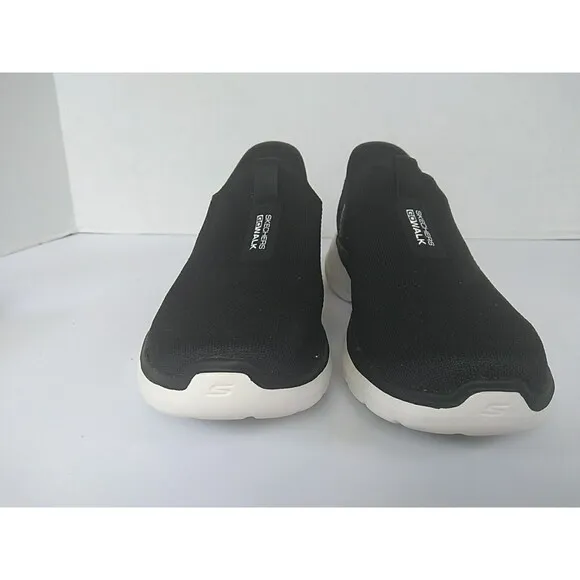 Skechers GOwalk Hyper Pillars Slip-On Athletic Walking Shoes Black/White Comfort