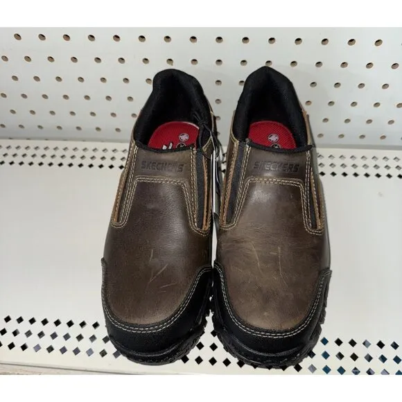 Skechers Hartan Mens Steel Toe Slip Resistant Work Shoes Loafers Size 8 WIDE