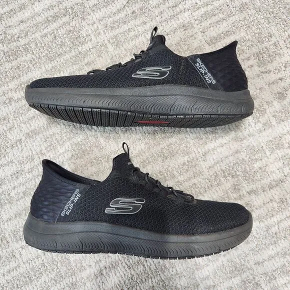 SKECHERS men's slip-ins slip resistant work shoes black size 8.5