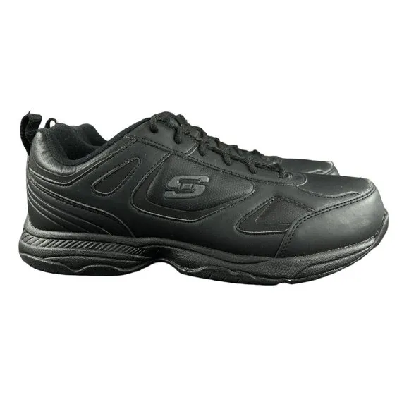 Skechers Relaxed Fit Memory Foam Slip Resistant Black Work Shoes Size 9 Wide