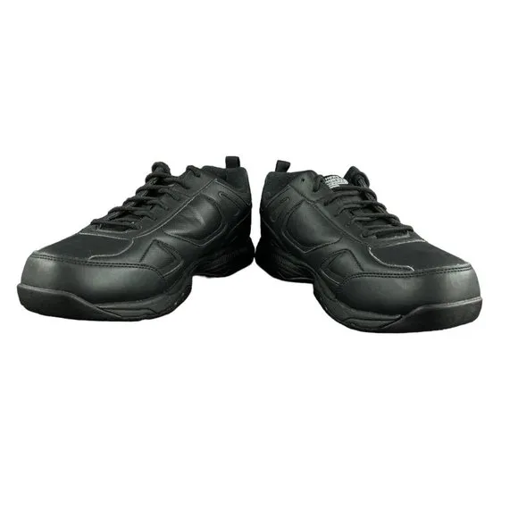Skechers Relaxed Fit Memory Foam Slip Resistant Black Work Shoes Size 9 Wide
