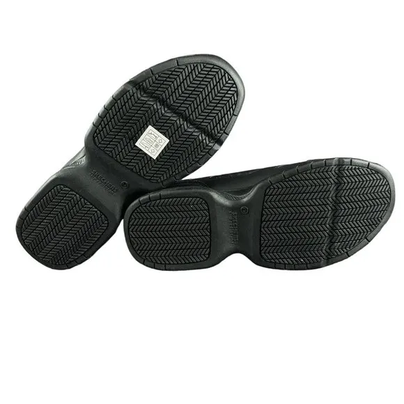 Skechers Relaxed Fit Memory Foam Slip Resistant Black Work Shoes Size 9 Wide