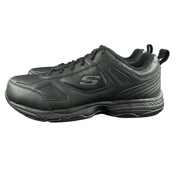 Skechers Relaxed Fit Memory Foam Slip Resistant Black Work Shoes Size 9 Wide